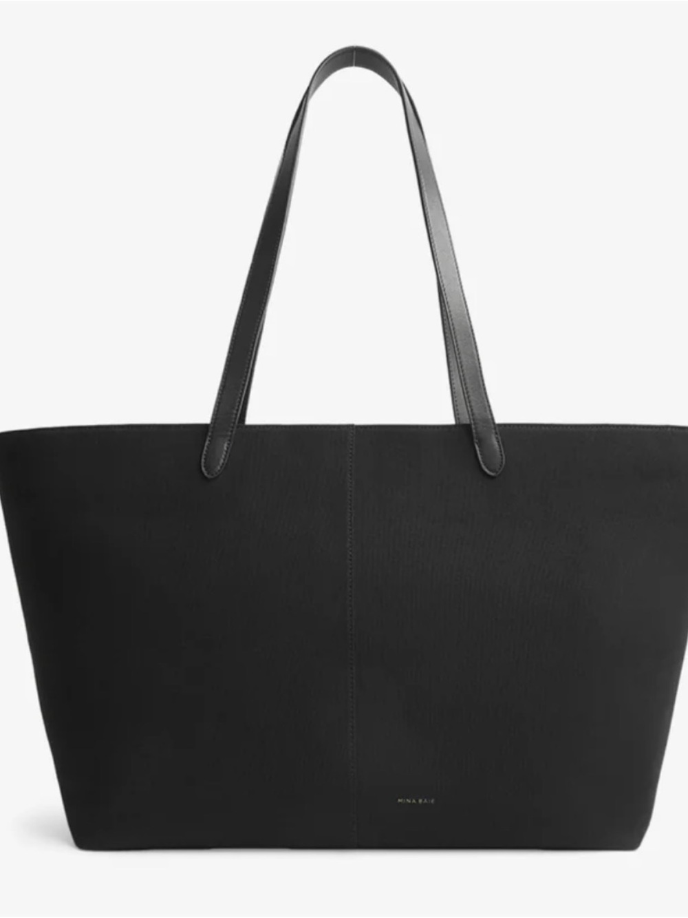Everyday Black Tote with Slim Leather Straps
